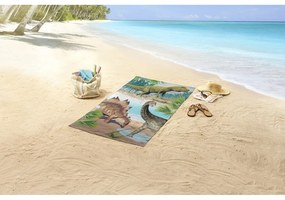 Aksamitny ręcznik plażowy dla dzieci 75x150 cm Dino – Good Morning