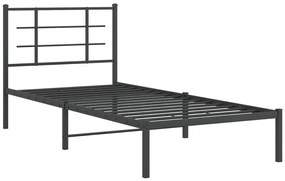 Czarne metalowe łóżko pojedyncze 80x200 cm - Laxo