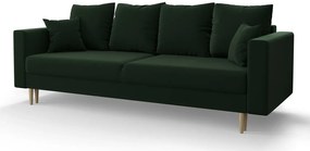 Zielona rozkładana sofa na nóżkach - Diamante