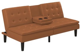 Koniakowa rozkładana sofa z imitacji skóry 191 cm Maine – Støraa