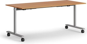 Mobilny stół MATCH, 180x80 cm, szara podstawa, czereśnia