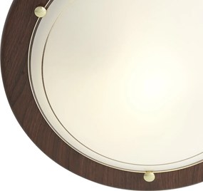 Klasyczna lampa sufitowa typu plafon czerwona z białym szkłem - Mesiac