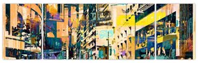 Obraz malowanej abstrakcji (170x50 cm)