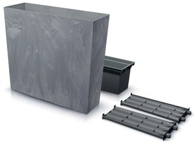 Donica ogrodowa z wkładem 77 x 23,5 x 68,7 cm Urbi Tower Beton Effect marengo PROSPERPLAST