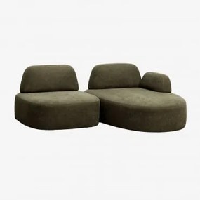 Sofa Modułowy Z Prawym Szezlongiem, 2-częściowy, Tapicerowany Giorgia Tkaniny Verde Army - Sklum