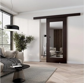 MINIO go for it, Drzwi przesuwne wewnętrzne CLEAN I 76 cm, z lustrem,  w kolorze wenge