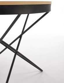 Ława okrągła MDF naturalny/czarny 60/55 LEILA