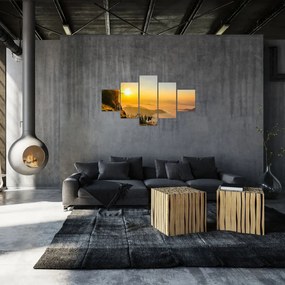 Obraz doliny w porannej mgle (125x70 cm)