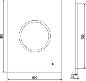 Mexen Koga lustro łazienkowe podświetlane 60 x 80 cm, LED 6000K, antypara - 9821-060-080-611-00