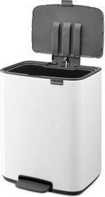 Biały stalowy kosz na śmieci z pedałem 12 l Bo – Brabantia