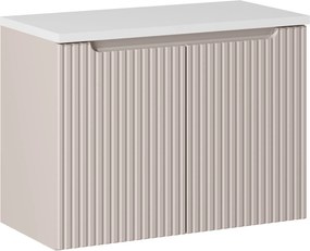 Szafka umywalkowa 2-drzwiowa Nova 80 cm z blatem, kaszmir mat/biały mat