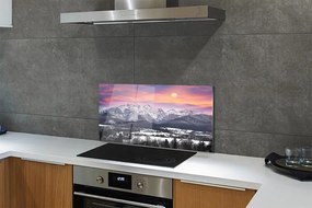 Panel szklany do Kuchni Góry w Zimowej Szacie