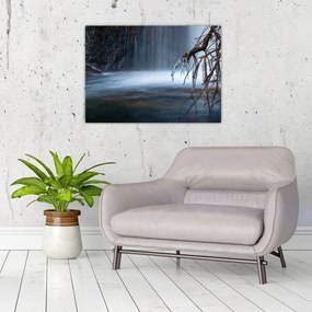 Obraz na szkle zimowej laguny (70x50 cm)