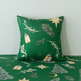 Poszewka na poduszkę z mikrofibry GREEN CHRISTMAS 45x45 cm, zielona