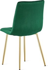 Zielone krzesło do kuchni LIBRA aksamitne ze złotymi nogami