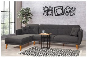 Antracytowy rozkładany narożnik Aria – Balcab Home
