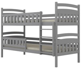 Łóżko piętrowe JULITA 160x80 szare drewniane z szufladami KOCOT KIDS