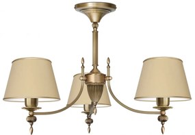 Mosiężny żyrandol z abażurami A-S3AK