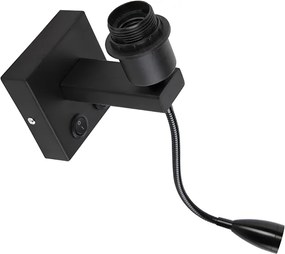 Nowoczesna lampa ścienna czarna z elastycznym ramieniem - Brescia Combi