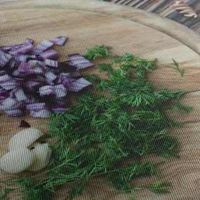 Obraz - Z deski kuchennej (z zegarem) (90x30 cm)