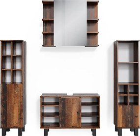 Zestaw mebli łazienkowych rustykalny dąb 60x32x54 fynn