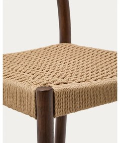 Brązowy hoker z litego drewna dębowego (wysokość siedziska 65 cm) Yalia – Kave Home