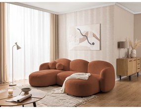 Narożnik z materiału bouclé (w kształcie litery U) w kolorze terakoty Orbit – Ropez