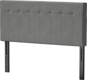 HOMCOM Zagłówek regulacja 3-stopniowa z metalowymi nogami aksamitny styl do sypialni 140x10x106/116/126 cm Szary | Aosom PL