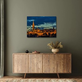 Obraz oświetlonego budynku (70x50 cm)