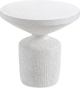 Stolik kawowy okrągły Sintro 54 cm - białe lastryko
