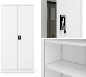 Szafa biurowa Jan dwudrzwiowa 90x40x185 cm biała