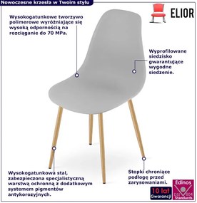 Szare minimalistyczne krzesło metalowe S0-D59