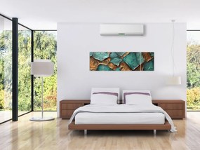 Obraz - Zielono-złoty obraz (170x50 cm)