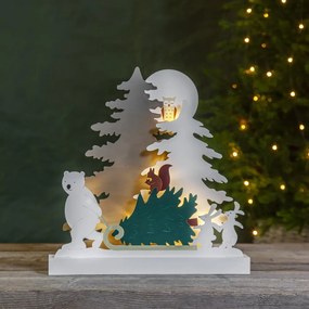 Biała dekoracja świetlna ze świątecznym motywem Forest Friends – Star Trading