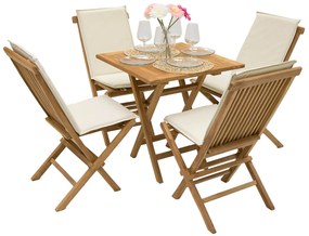 Zestaw ogrodowy z drewna tekowego FOXI BALKON II. 1 + 4 (poduszki GRATIS)