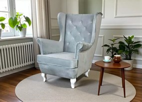 Elegancki fotel Uszak pikowany w stylu skandynawskim