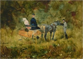 Obraz na szkle - Henri de Toulouse-Lautrec, The Trap, reprodukcje (70x50 cm)