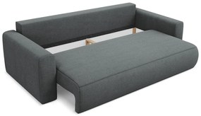 Ciemnoszara rozkładana/ze schowkiem sofa 238 cm Kapua – Makamii