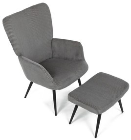 Fotel relaksacyjny z podnóżkiem L7285 GREY6, szary