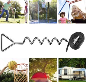 Zestaw kotew do ziemi, 4 sztuk, 42,5x8,5cm, srebrna Monzana