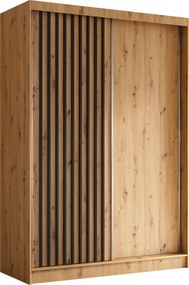 Szafa Przesuwna LAMELLO 150 cm Szafa Dwudrzwiowa Dąb artisan