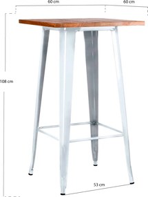 Wysoki stó z naturalnego drewna Torix 60 cm