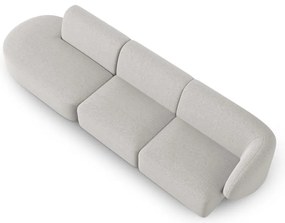 Jasnoszara sofa z tkaniny szenilowej prawostronna 311 cm Paolo – Milo Casa