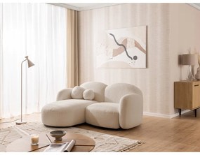 Jasnobrązowy narożnik z materiału bouclé (lewostronny/z szezlongiem) Orbit – Ropez