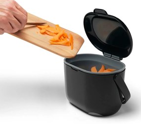 Czarno-szary pojemnik na odpadki organiczne Addis Caddy, 2,5 l