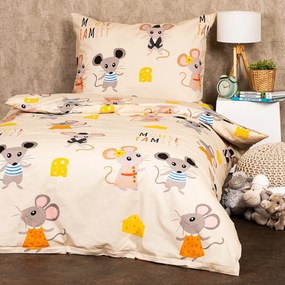 4Home Bawełniana pościel dziecięca Little mouse, 140 x 200 cm, 70 x 90 cm