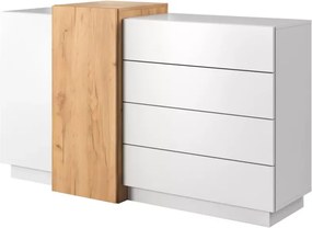 Zestaw Mebli Sypialnianych Volio w odcieniu biała + dąb craft złoty z systemem push-to-open