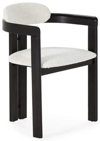 Białe/czarne tapicerowane fotele jadalniane zestaw z podłokietnikami 2 szt. Eiden – MOME