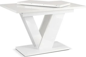 Stół Prostokątny Rozkładany CLARK 120-160 cm Biały Połysk Glamour