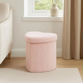 Pufa serce ALLOY, tapicerka baranek, 34 x 28 x 35 cm